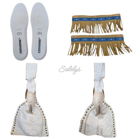 Converse Japan 2009 XXHI Fringe Knee High Canvas Sneaker Boot RARE Womens 7.5 - Picture 10 of 15